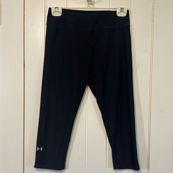 Under Armour Heat Gear Compression Capri Leggings Black Medium - Picture 2 of 4